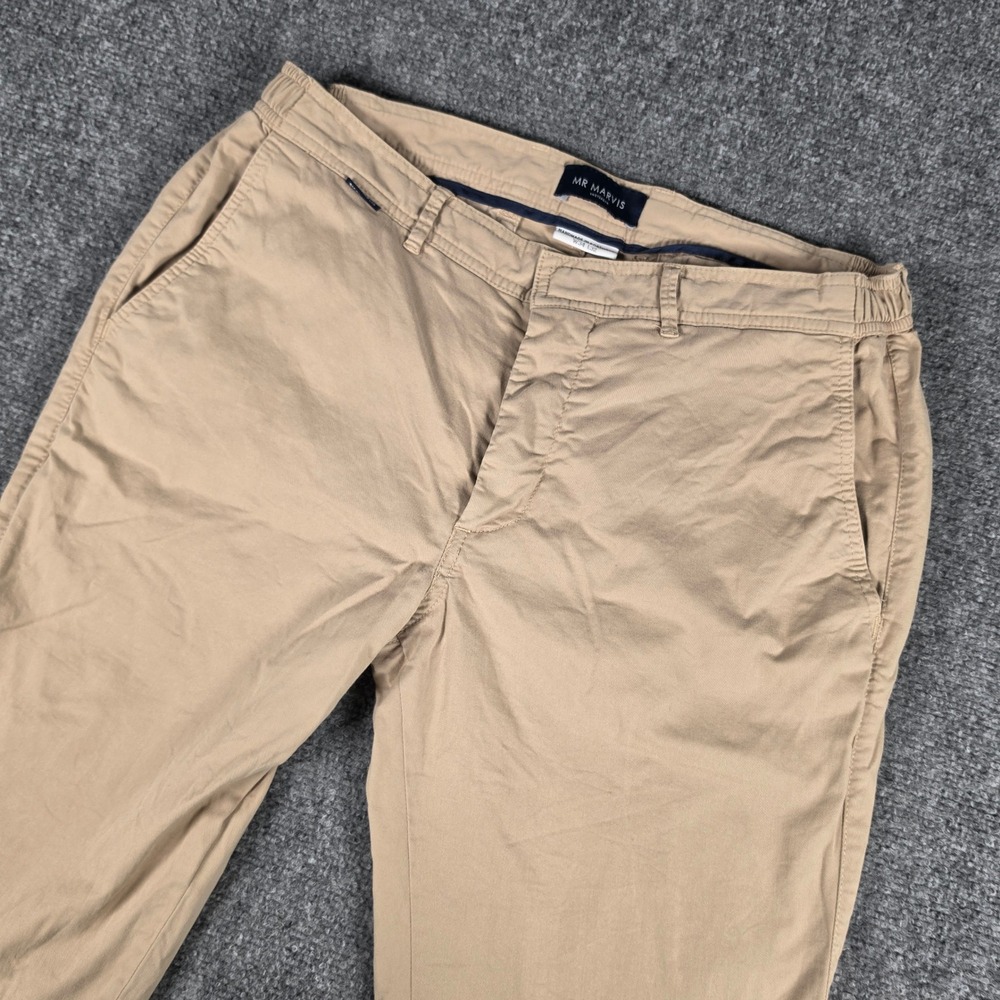 Mr Marvis Baristas Chinos Men 34/32 Tan Khaki Handmade Portugal SN-70909 Stretch